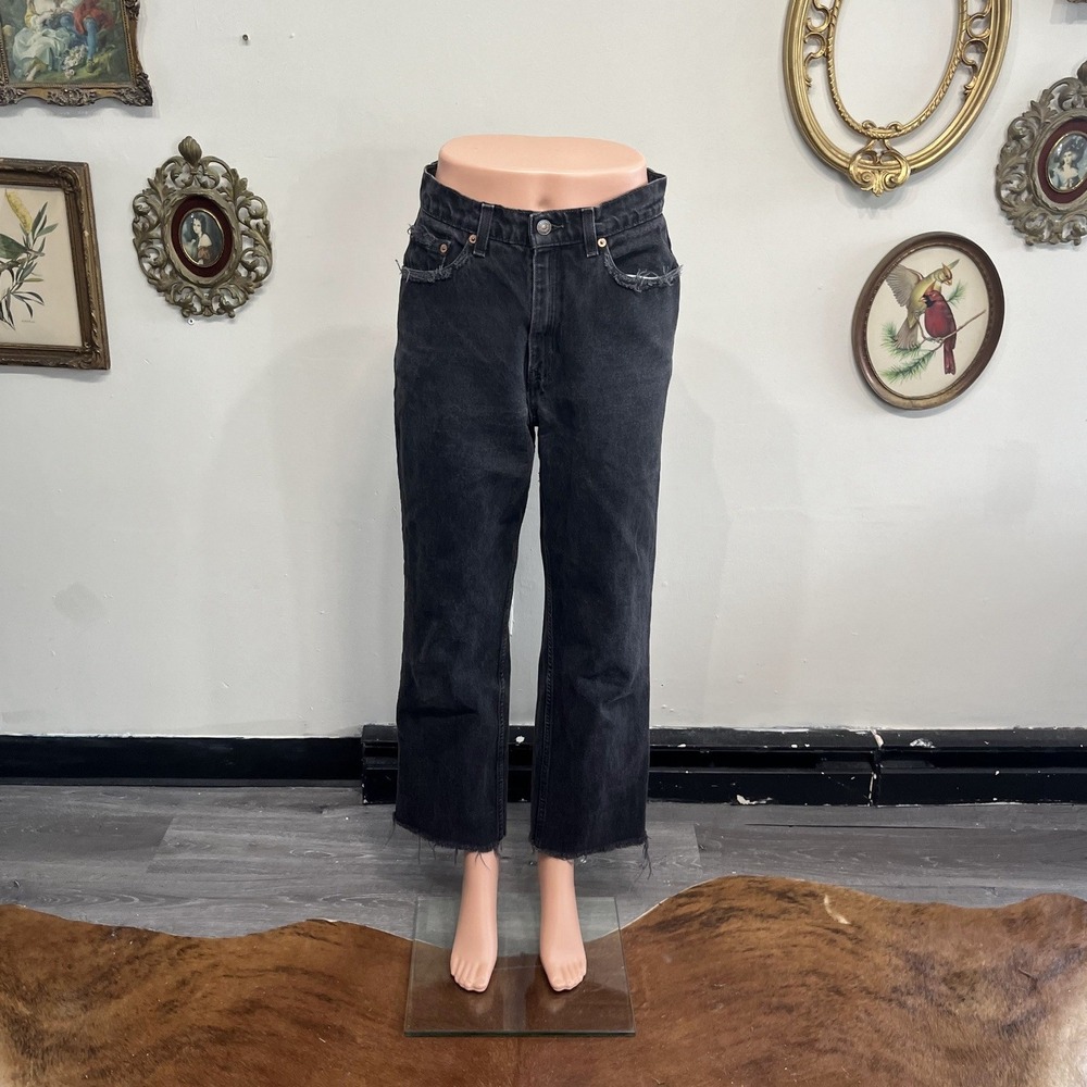 Levi's 512 Slim Fit Straight Leg Jeans Size‎ 8 Distressed Charcoal